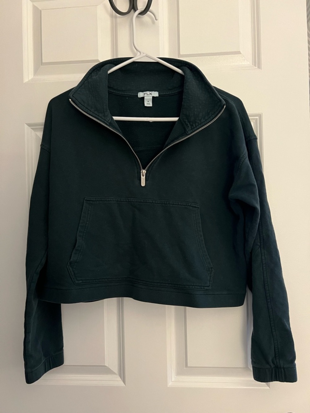 PLNX Black Half-Zip Cropped Sweatshirt